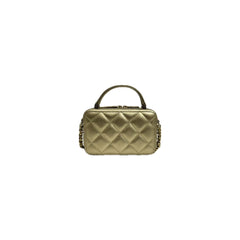 Chanel Top Handle Vanity Case Lambskin Gold