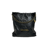 Chanel Large 22 Bag Shiny Calfskin Black (Microchip)
