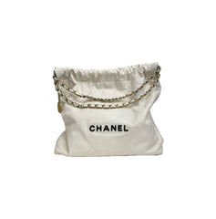 Chanel Medium 22 Bag Calfskin White (Microchip)