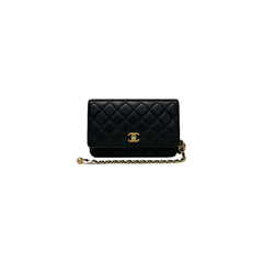 Chanel Pearl Crush Wallet On Chain Lambskin Black (Microchip)