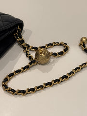 Chanel Pearl Crush Wallet On Chain Lambskin Black (Microchip)