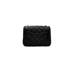 Chanel Pearl Crush Mini Square Flap Bag Lambskin Black (Microchip)