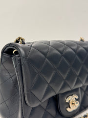 Chanel Pearl Crush Mini Square Flap Bag Lambskin Black (Microchip)
