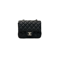 Chanel Mini Square Flap Bag Lambskin Black