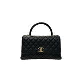Chanel Medium Coco Handle Caviar Black (Microchip)