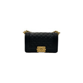 Chanel Small Boy Bag Caviar Black (Microchip)