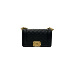 Chanel Small Boy Bag Caviar Black (Microchip)
