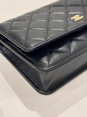 Chanel Classic Wallet On Chian Lambskin Black (Microship)