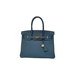 Hermes Birkin 30 Togo Blue STAMP X