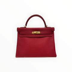 Hermes Kelly 32 Togo Rouge Casaque SQUARE R