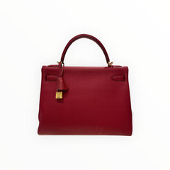 Hermes Kelly 32 Togo Rouge Casaque SQUARE R