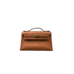 Hermes Kelly Pochette Swift Gold STAMP B