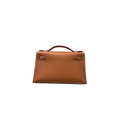 Hermes Kelly Pochette Swift Gold STAMP B