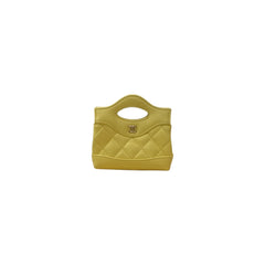 Chanel Nano 31 Clutch with Chain Shiny Calfskin Yellow