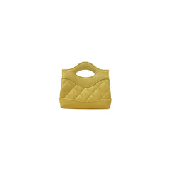 Chanel Nano 31 Clutch with Chain Shiny Calfskin Yellow