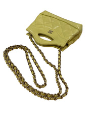 Chanel Nano 31 Clutch with Chain Shiny Calfskin Yellow