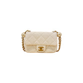 Chanel Mini Flap Bag with Pearls Lambskin White