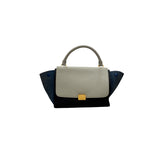 Celine Medium Trapeze Bag White / Navy
