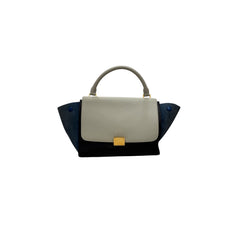Celine Medium Trapeze Bag White / Navy