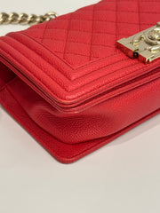 Chanel Small Boy Bag Calfskin Red