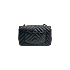 Chanel Mini Chevron Rectangular Flap Lambskin Black
