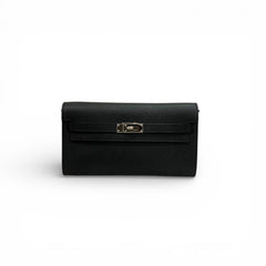 Hermes Kelly To Go Black Epsom SHW STAMP W
