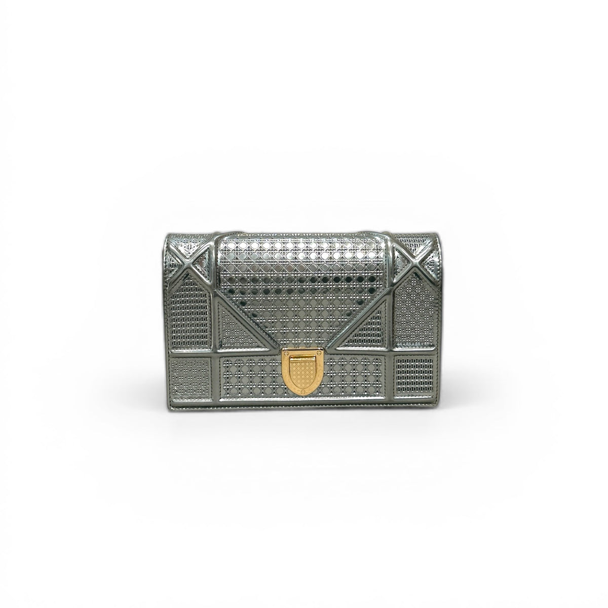 Dior Mini Diorama Metallic Bag Calfskin Light Silver