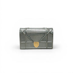 Dior Mini Diorama Metallic Bag Calfskin Light Silver