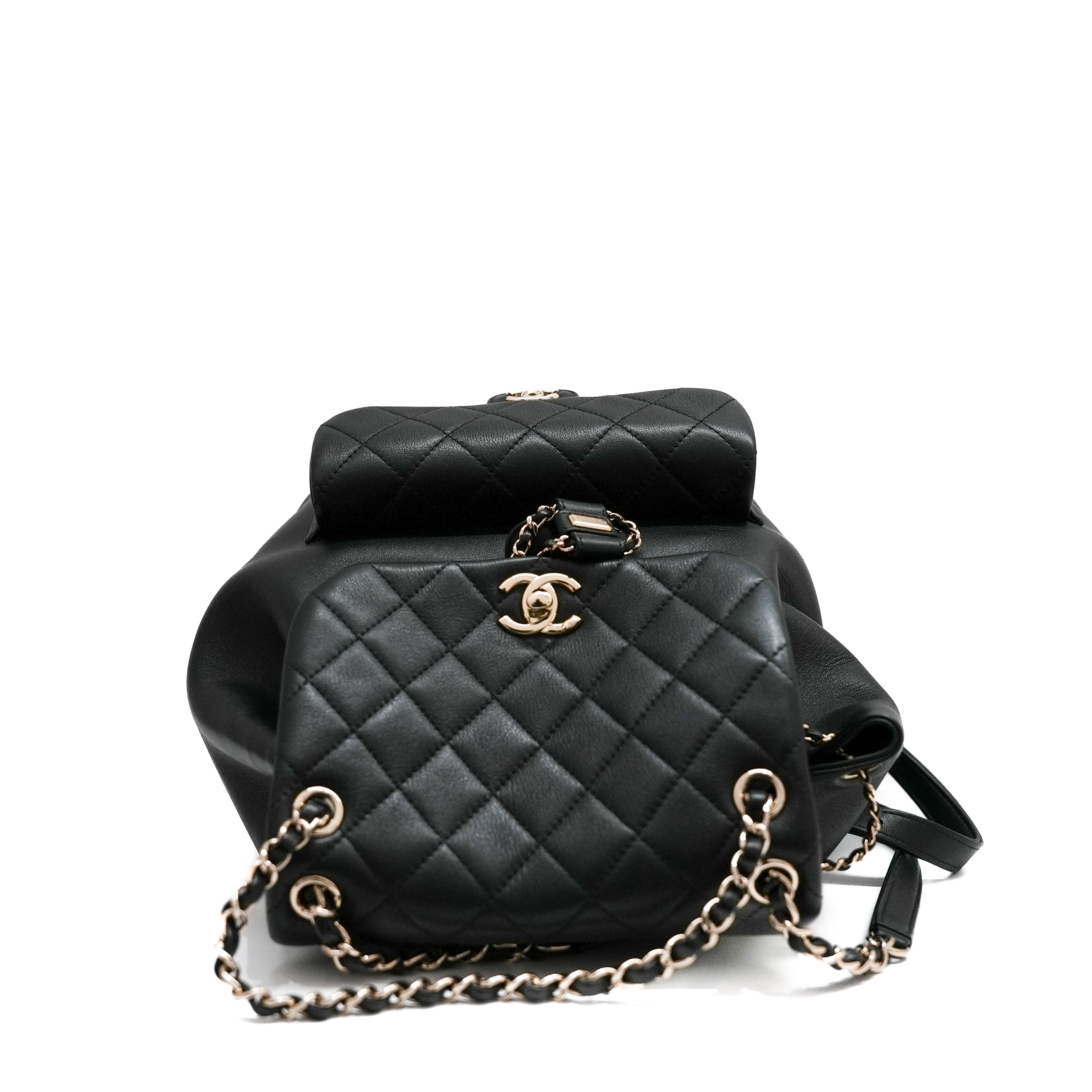 Chanel Large Duma Backpack Lambskin Black (Microchip)