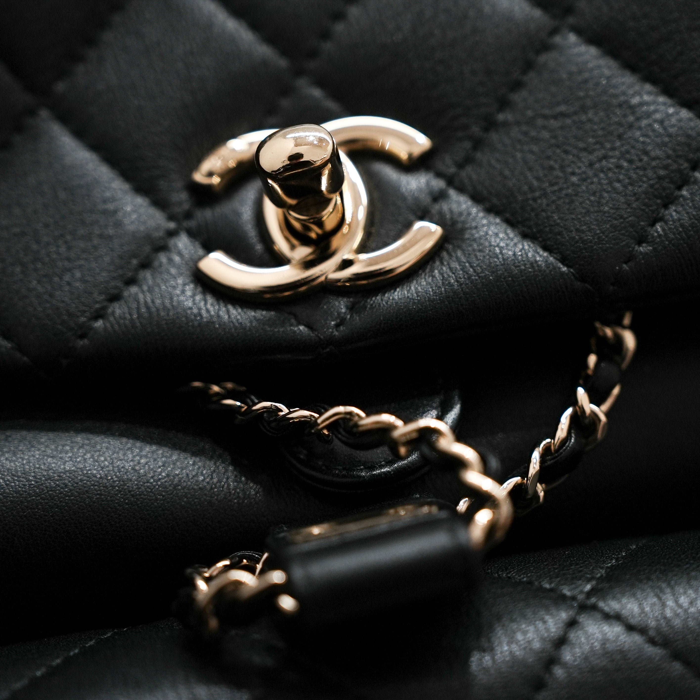 Chanel Large Duma Backpack Lambskin Black (Microchip)