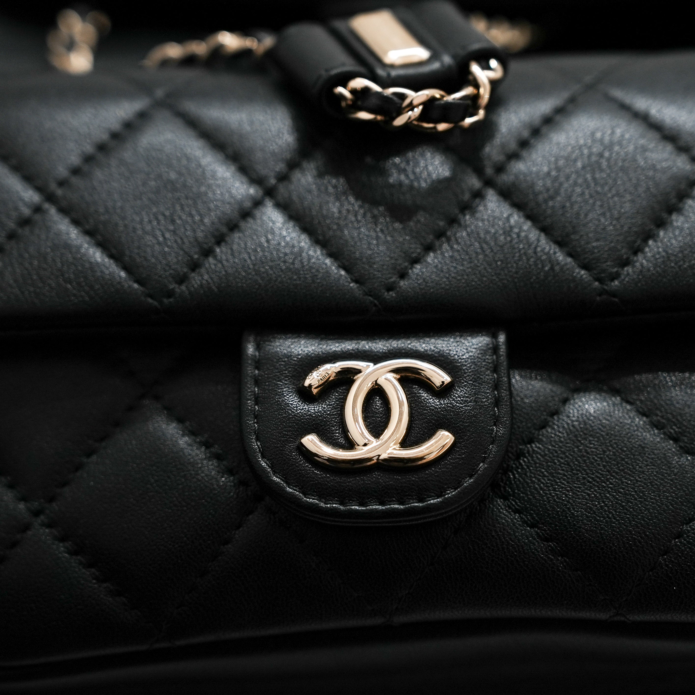 Chanel Large Duma Backpack Lambskin Black (Microchip)