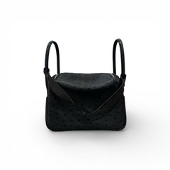 Hermes Lindy 26 Ostrich Black STAMP X