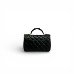 Chanel Top Handle Mini Rectangular Flap Bag Lambskin Black (Microchip)