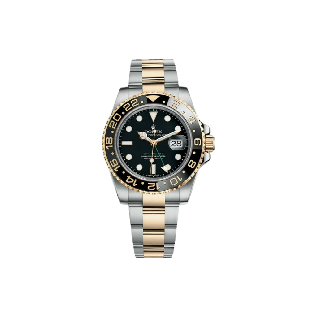Rolex GMT-Master II Black Dial and 18k Yellow Gold