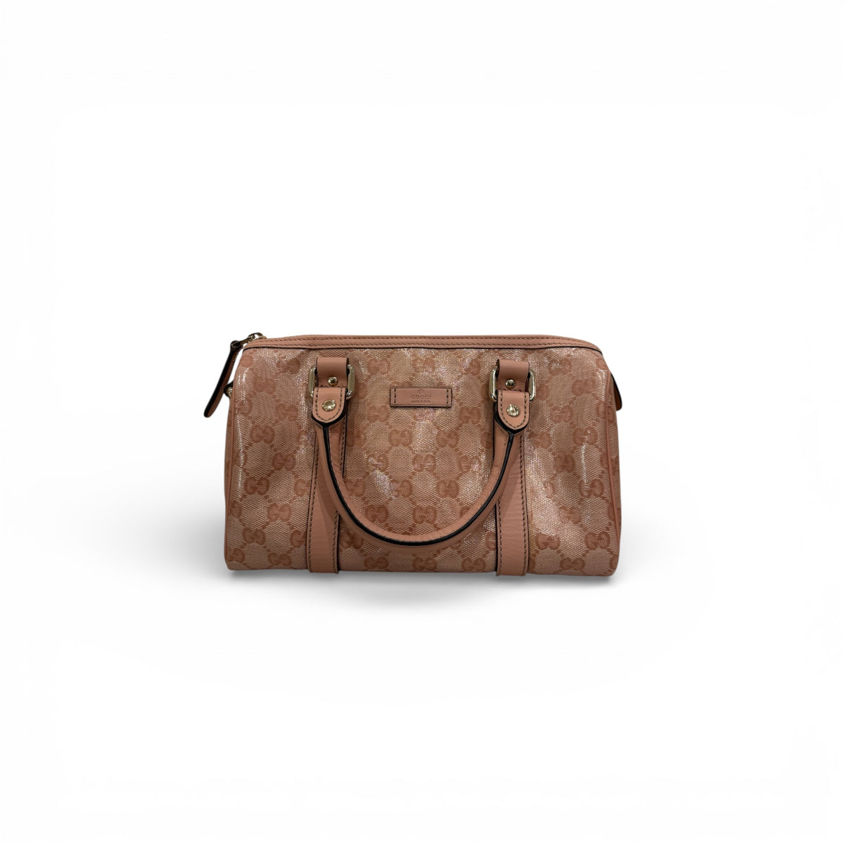 Gucci Mini Boston Bag Pink GG Crystal Canvas
