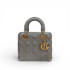 Dior Small Lady Dior Bag Lambskin Grey