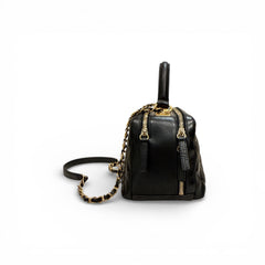 Chanel Trendy CC Top Handle Bowling Bag Lambskin Black