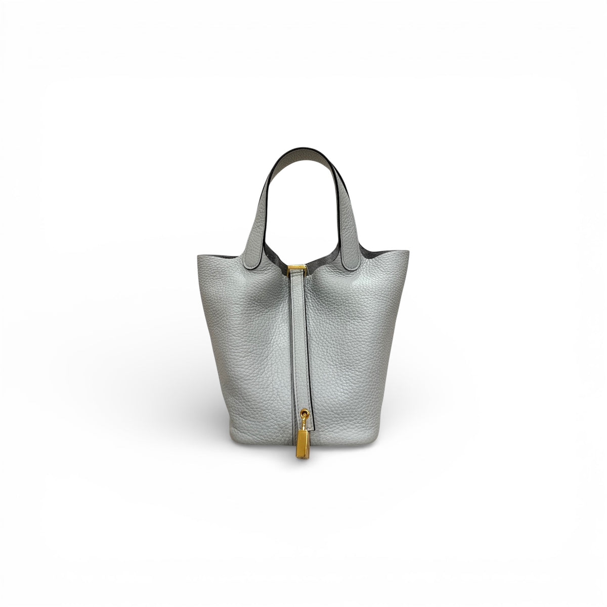 Hermes Picotin 18 Clemence Blue Pale STAMP Z
