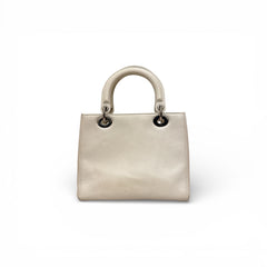 Dior Medium Lady Dior Bag Embossed Calfskin White