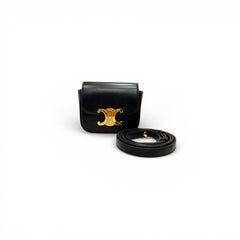 Celine Mini Claude Bag Triomphe Canvas / Calfskin Black
