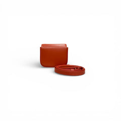 Celine Mini Claude Bag Triomphe Canvas / Calfskin Red