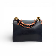 Fendi Kan I Bag Whipstitched Calfskin Navy
