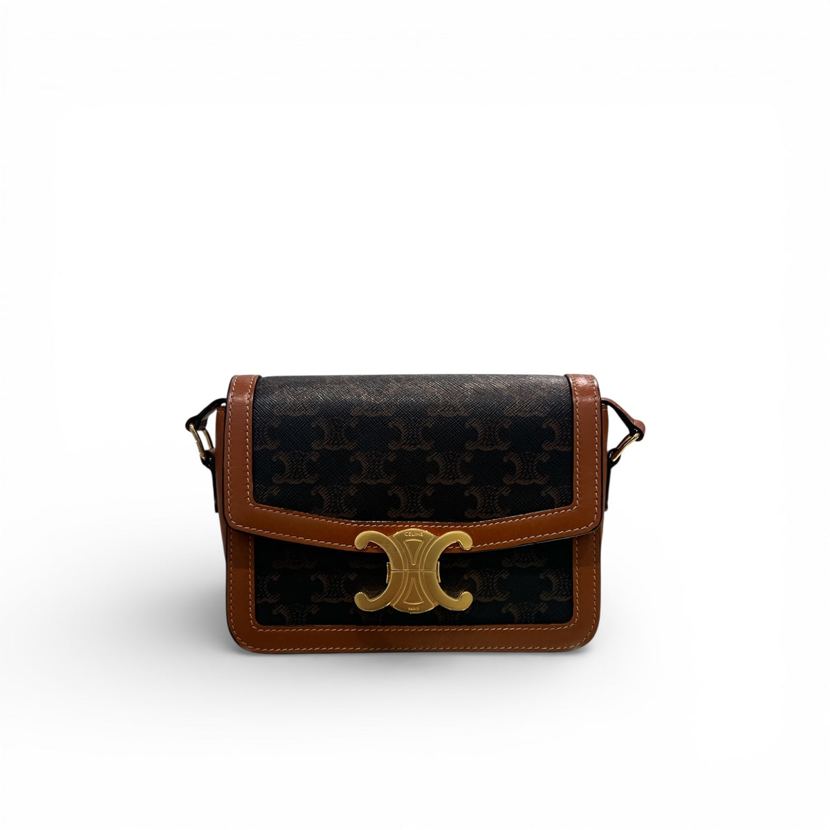 Celine Triomphe Crossbody Teen Bag Tan