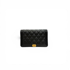 Chanel Boy Wallet On Chain Caviar Black (Microchip)