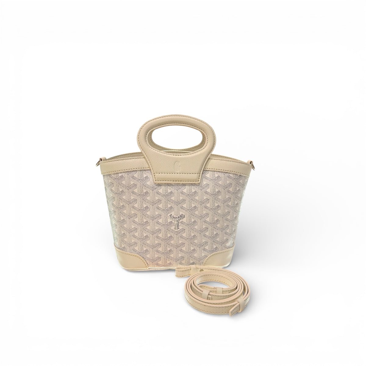 Goyard Mini Beluga Bag Canvas / Calfskin White