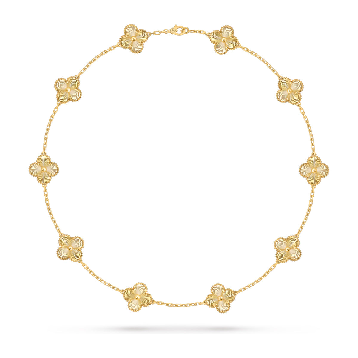 Van Cleef & Arpels Vintage Alhambra Necklace, 10 Motifs, 18K Yellow Gold