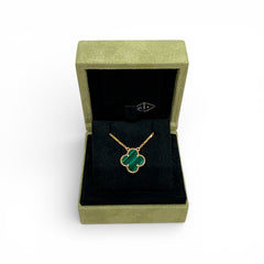 Van Cleef & Arpels Vintage Alhambra Pendant, Malachite, Yellow Gold