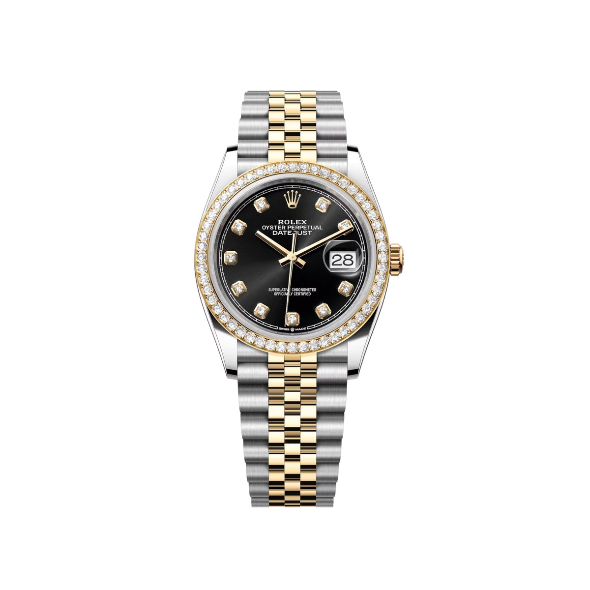 Rolex Datejust 36mm Bright black set with diamonds