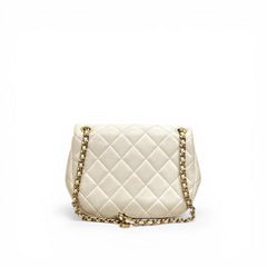 Chanel Letter Charms Flap Bag Lambskin White