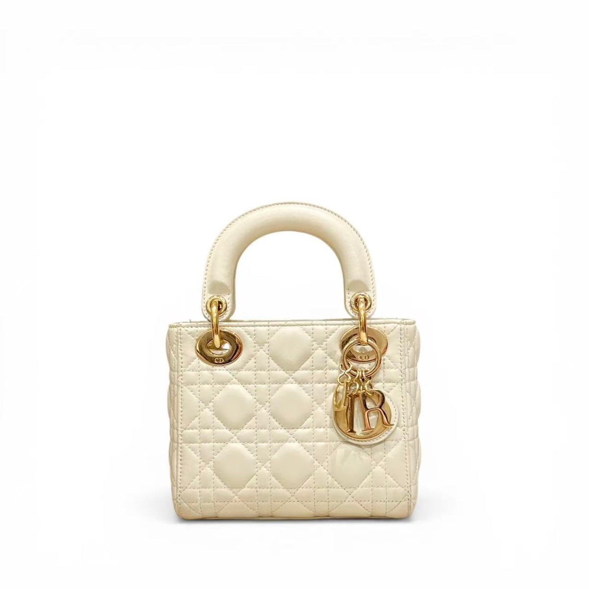 Dior Mini Lady Dior Lambskin White